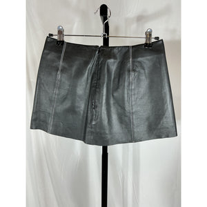 Reformation 'Veda' Black Leather Veranda Leather Mini Skirt Size 2