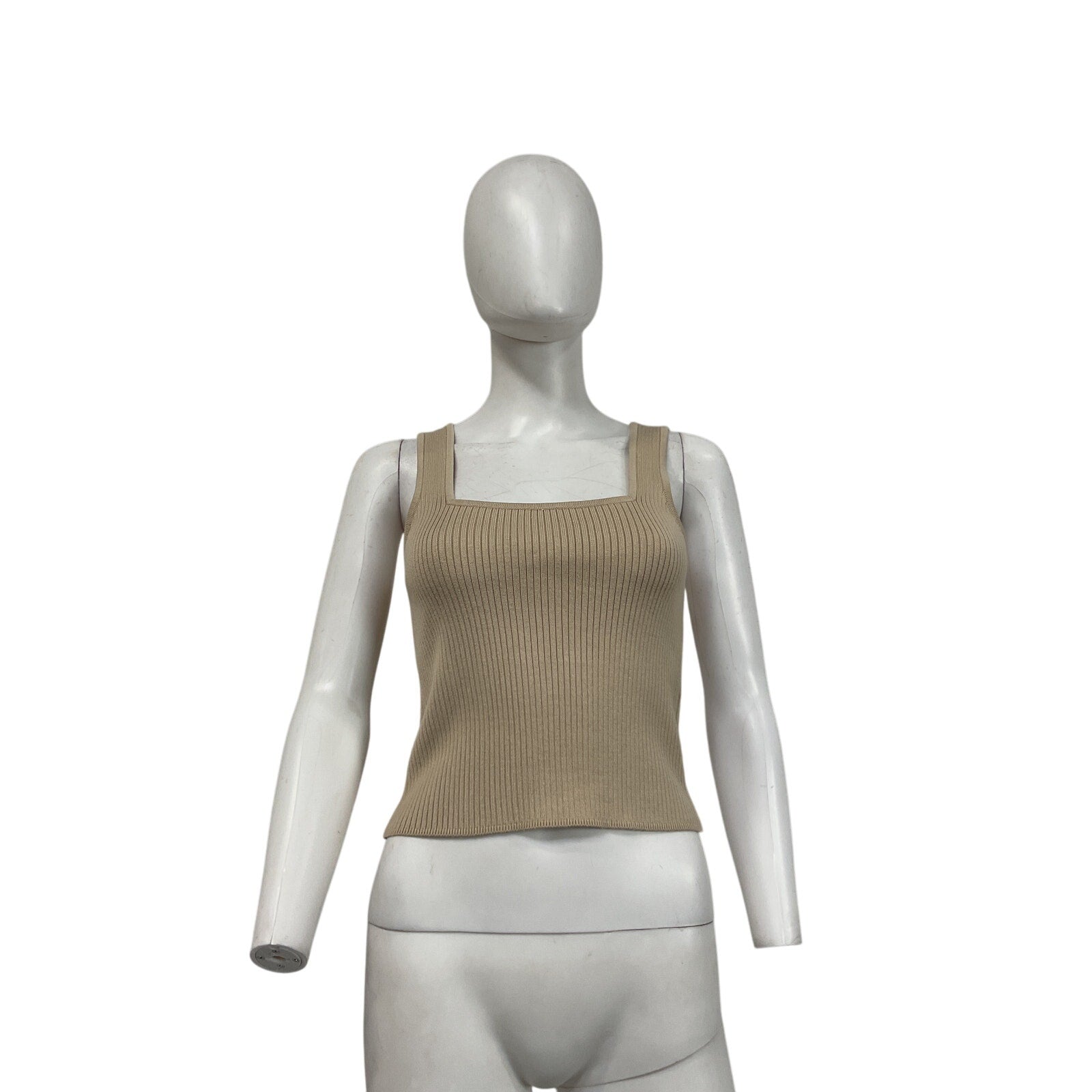 Helsa 'Halden' Beige Viscose Square Neck Tank Size M