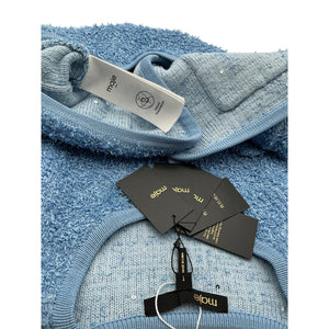 Maje Tweed Pattern 'Evening' Blue Cotton Jacket Size 1