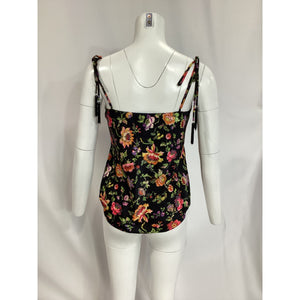Cinq à Sept 'Marta' Floral Black Satin Camisole Size S