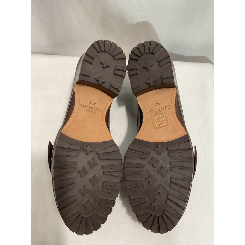 Alexandre Birman '20mm' Brown Maxi Clarita Lug Sole Leather Loafer Size 5.5