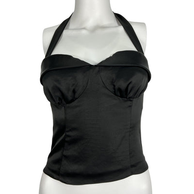 Reformation Sleek Black Larisa Halter Top Size 2
