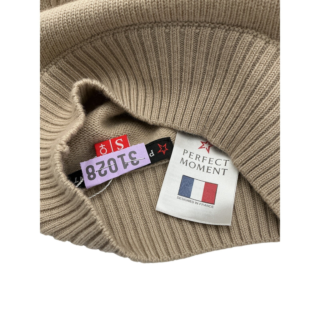 Perfect Moment Tan Merino Wool Cable Underwear Sweater Size S