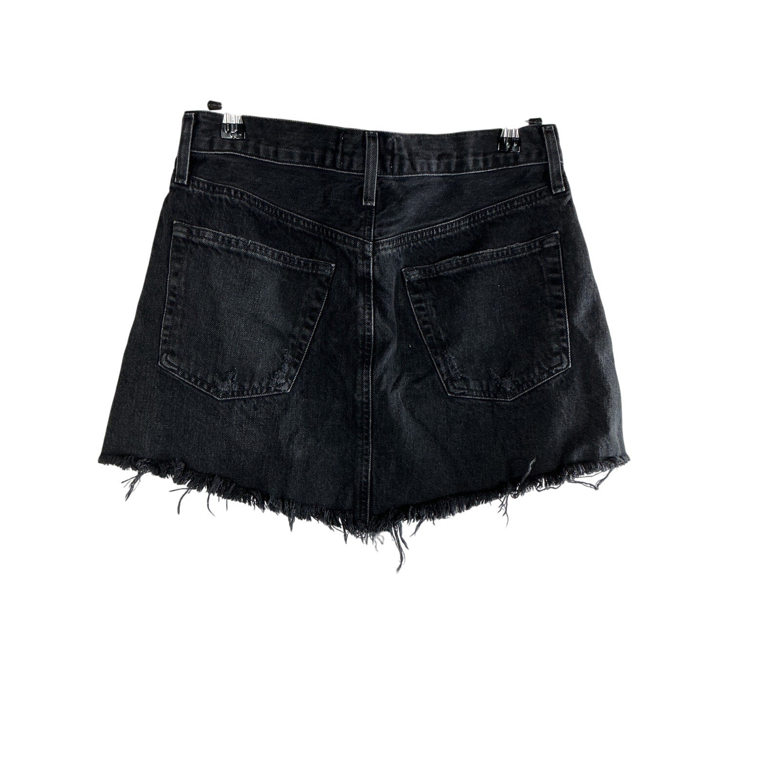 Agolde Parker 'Angled' Black Cotton Hem Skirt Size 26