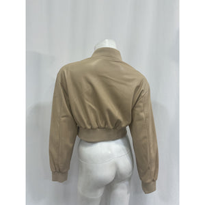 Lamarque 'Evelin' Gold Polyester Bomber Size S