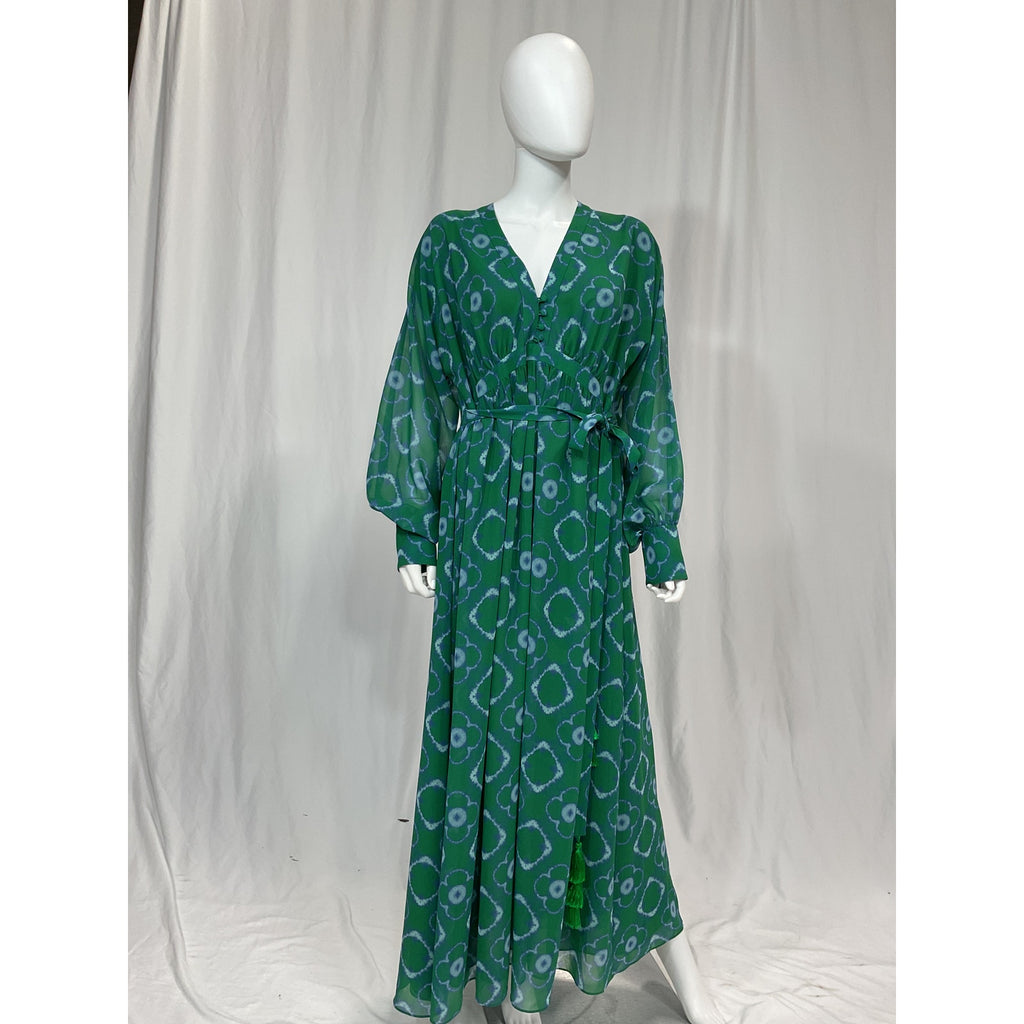 Neiman Marcus 'Alexis Skarla' Green V Neck Dress Size S - NWT