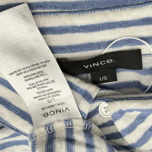 Vince Striped Multicolor Linen Polo Shirt Size L