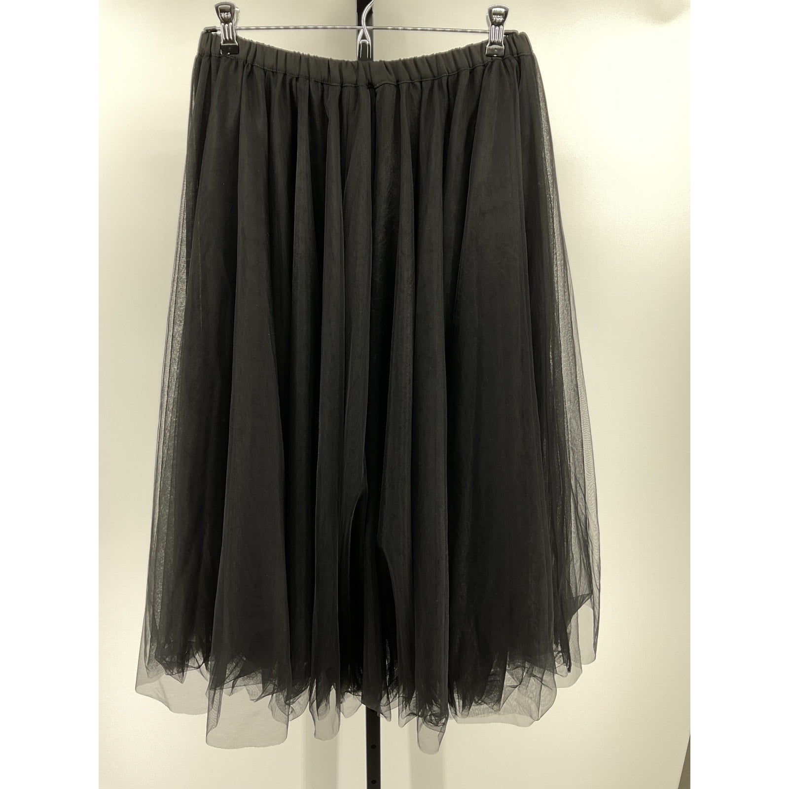 Cynthia Rowley 'Tulle' Black Nylon Midi-Skirt Size M - NWT