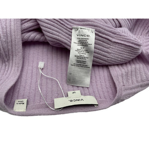 Vince Ribbed Lilac Cropped V Neck Cardigan Size S