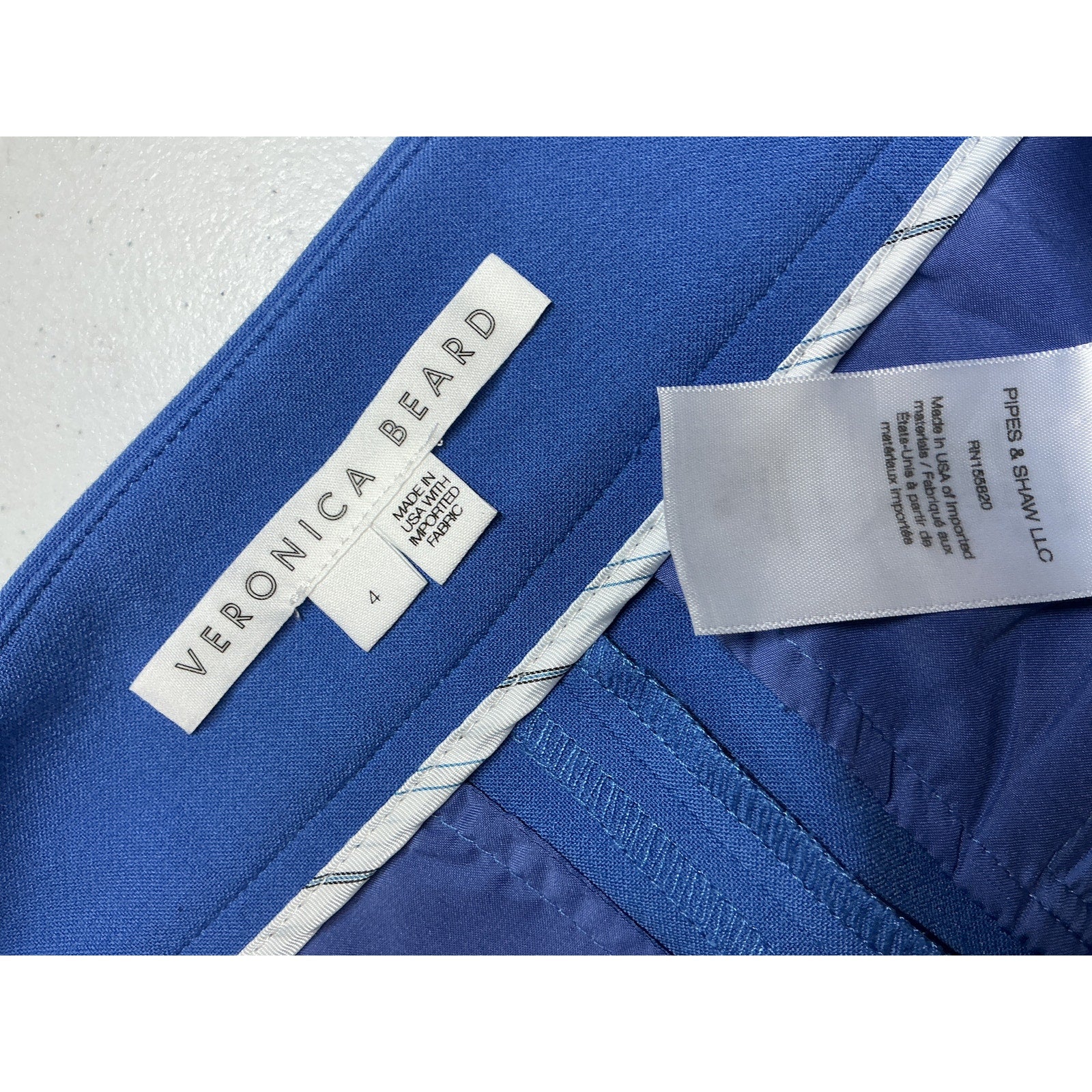 Veronica Beard 'Renzo' Blue Polyester Pant Size 4