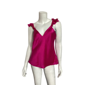 Cami Nyc Satin Neon Pink Damaris Top Size M