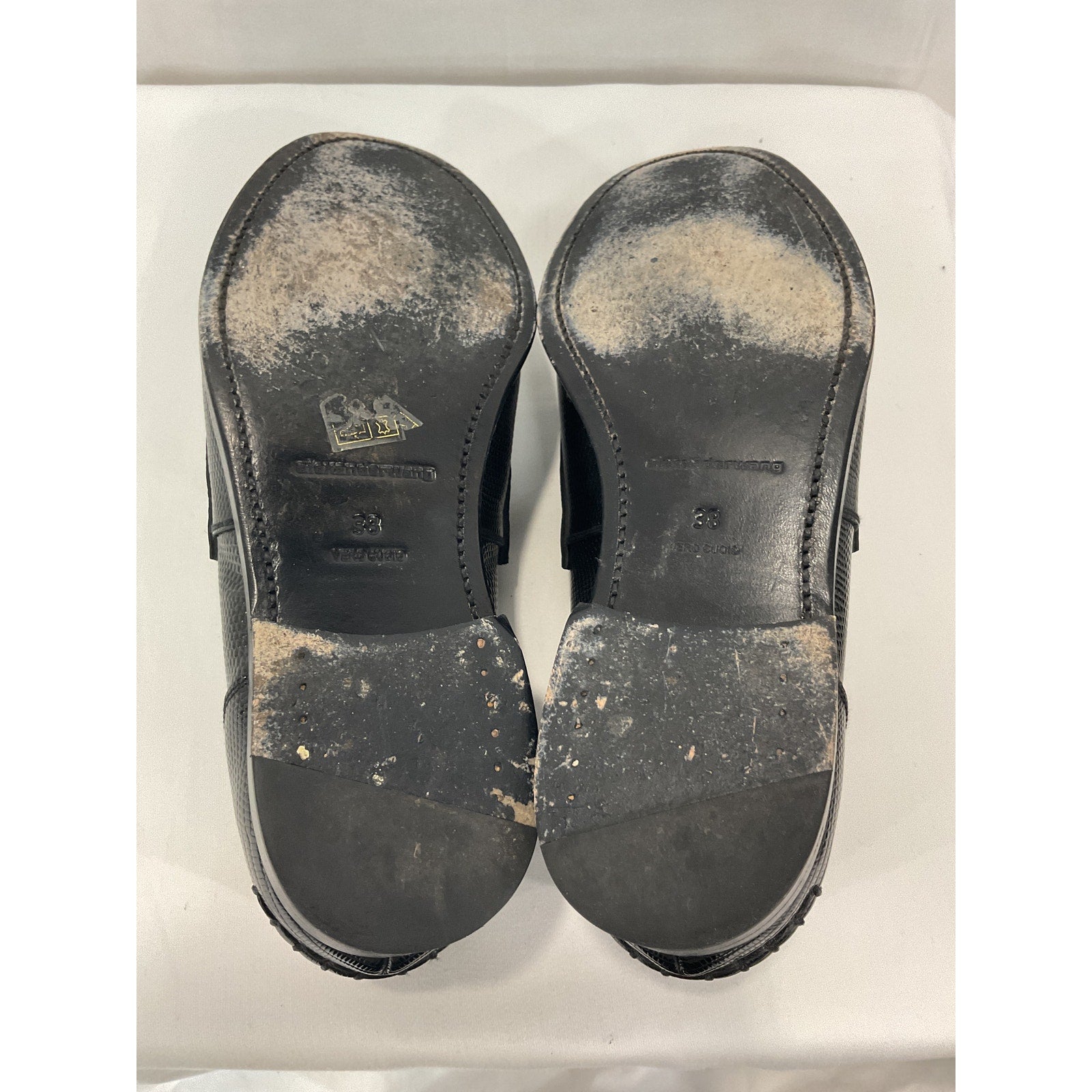 Alexander Wang 'Carter' Black Croc-Embossed Leather Loafers Size 8