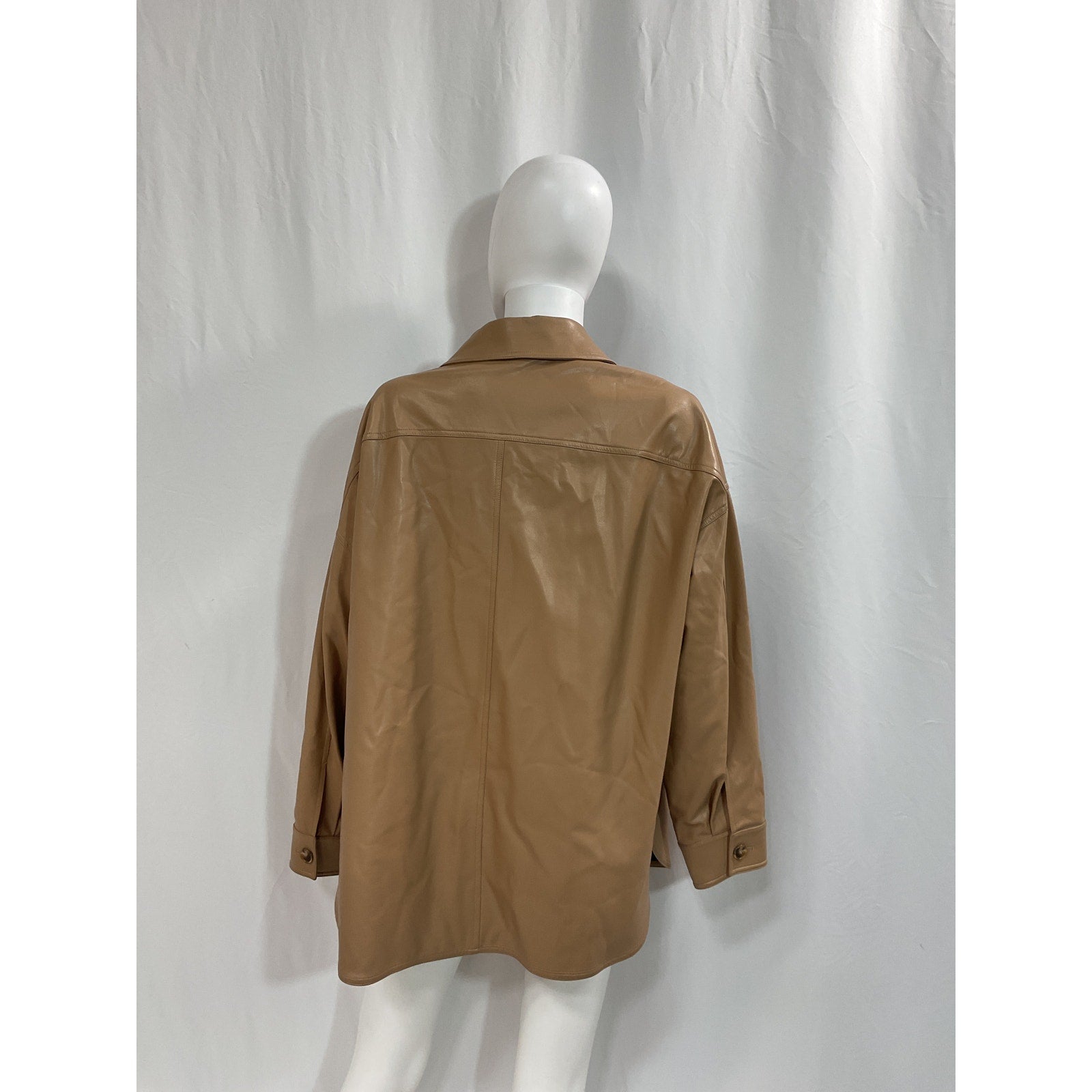 A.L.C. 'Wellsley' Beige Faux Leather Jacket Size L