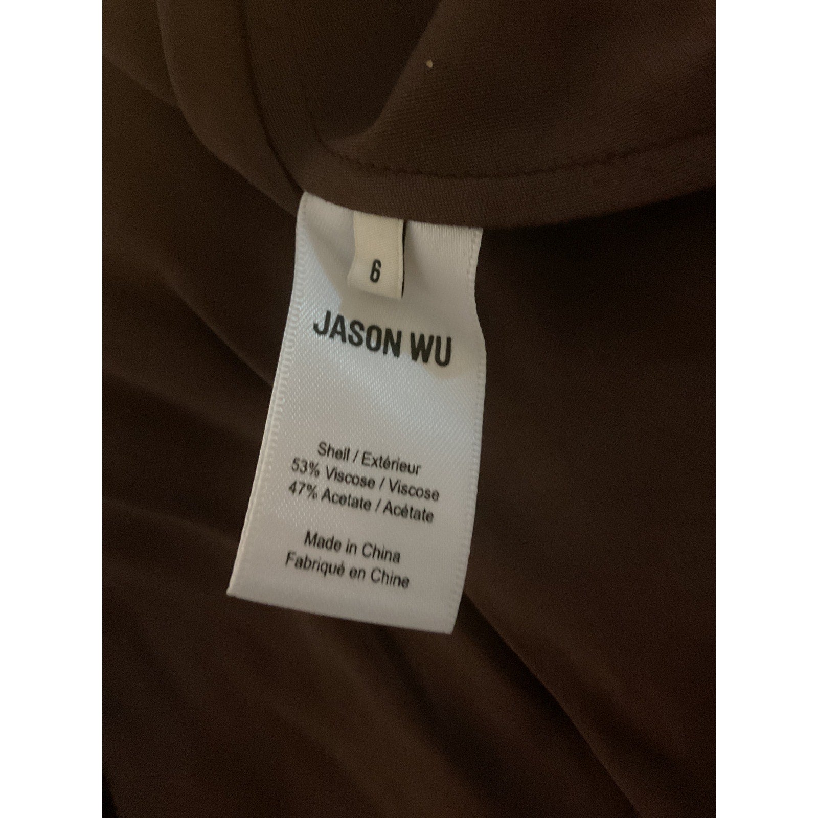 Jason Wu Mixed-Media Brown Viscose Cape Dress Size 6 - NWT