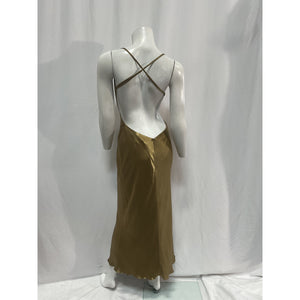 Shona Joy 'Thalia' Gold Lenzing Bias Cut Out Midi Dress Size 6