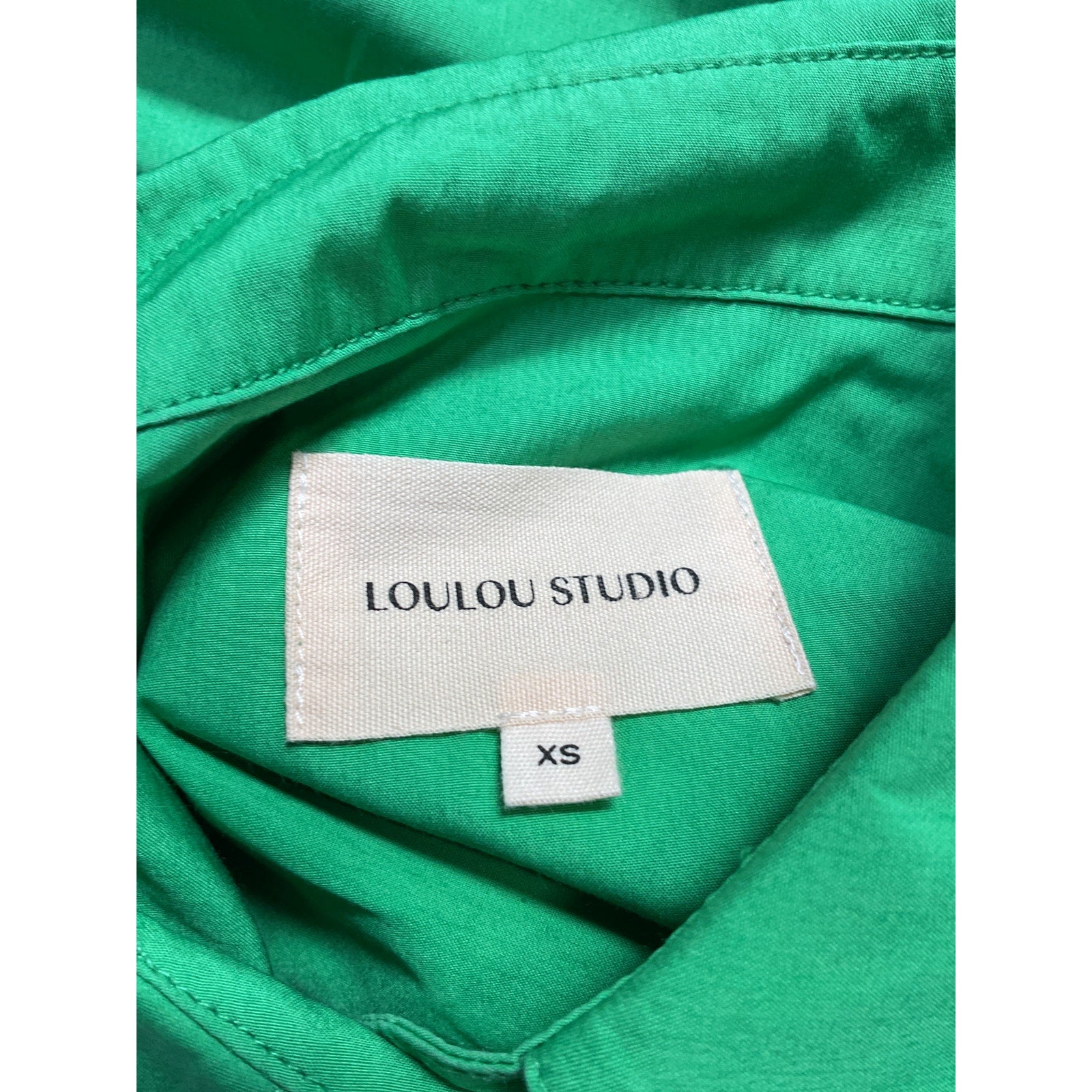 Loulou Studio 'Espanto' Green Cotton Shirt Size XS