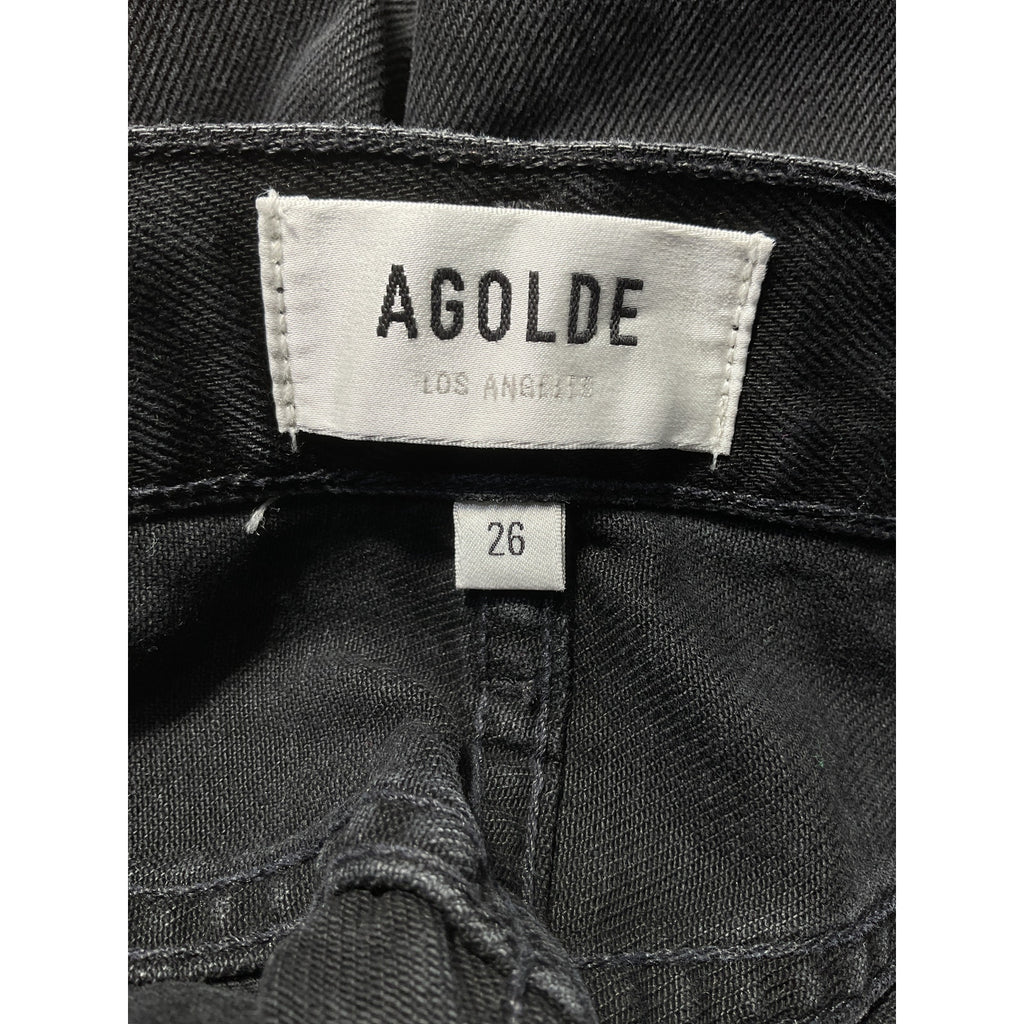 Agolde 'Cherie' Black High Rise Straight Denim Jean Size 26 - NWT