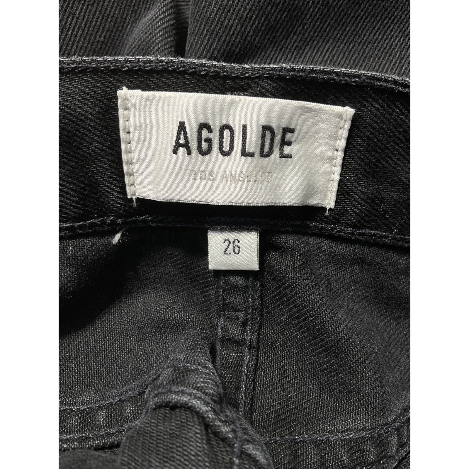 Agolde 'Cherie' Black High Rise Straight Denim Jean Size 26 - NWT