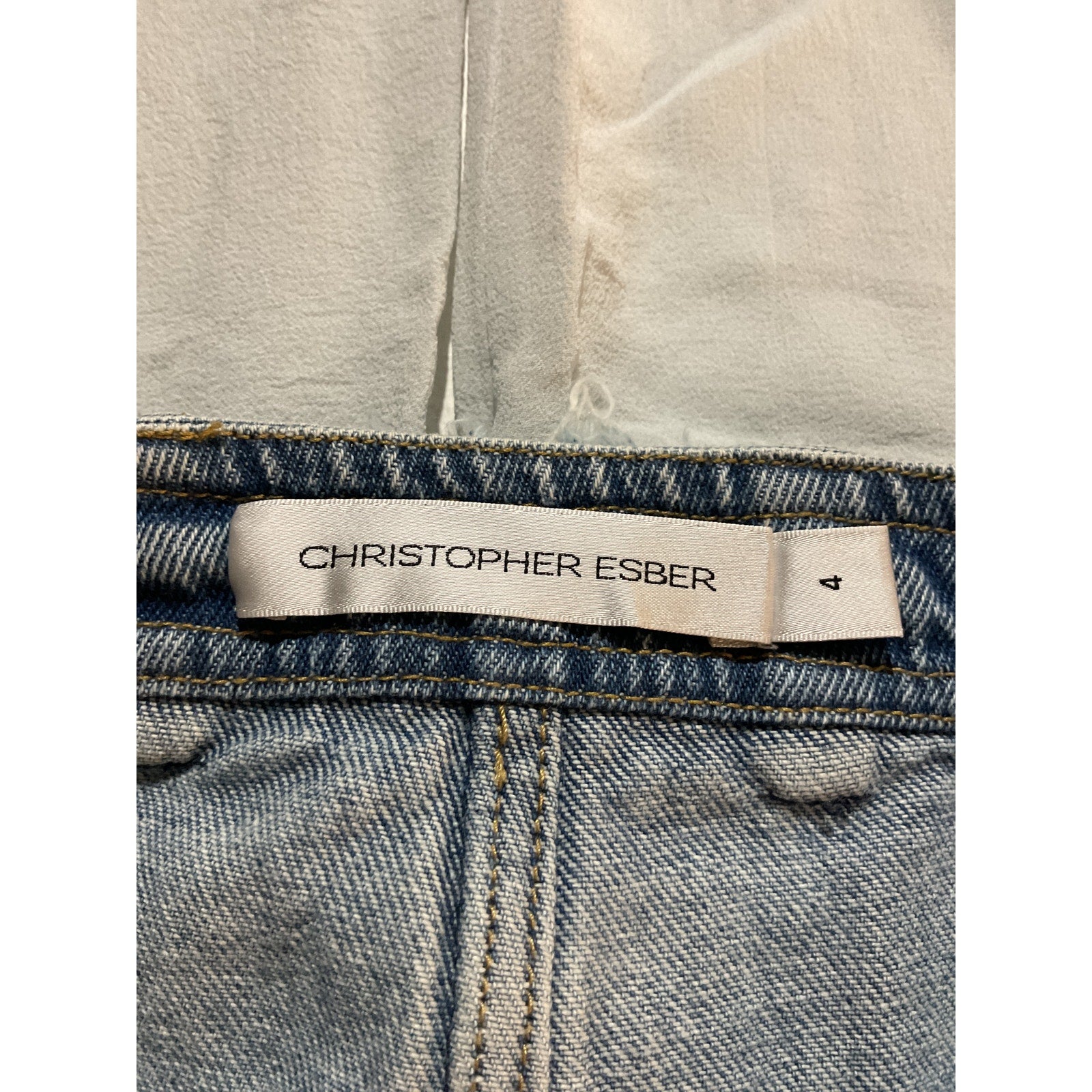Christopher Esber 'Deconstructed' Blue Cotton Spliced Ghost Denim Jean Size 0