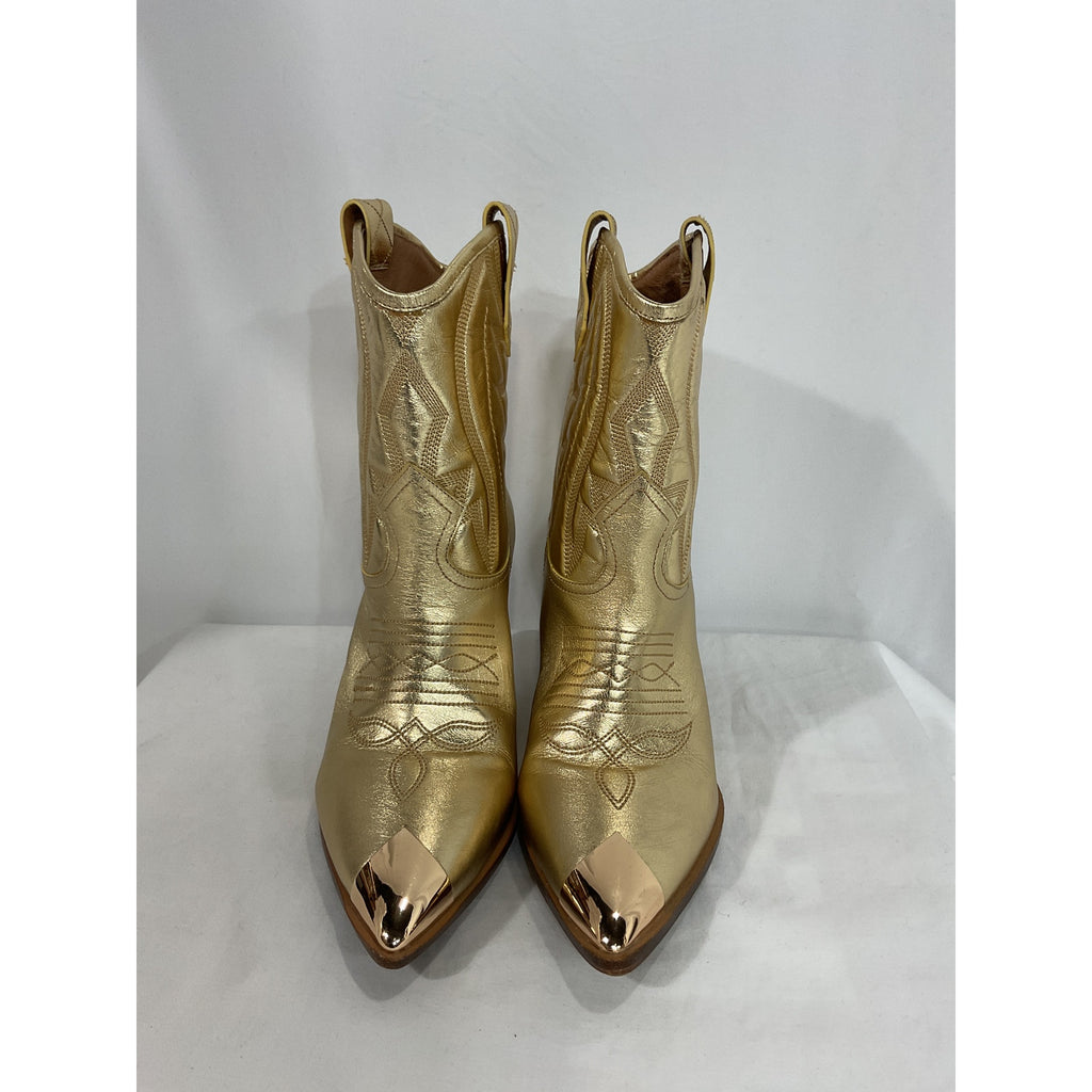 Lola 'Cruz' Gold Leather Gambels Size 8