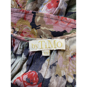 Bytimo Ruffled Rose Garden Smocked Waist Dress Size XS