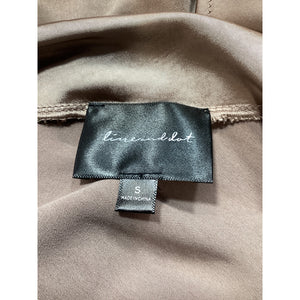 Line & Dot 'Lexi' Brown Off Shoulder Satin Top Size S