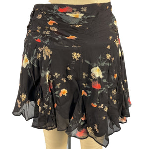 Allsaints Floral Black Erica Kora Mini Skirt Size 10 UK / 6 US
