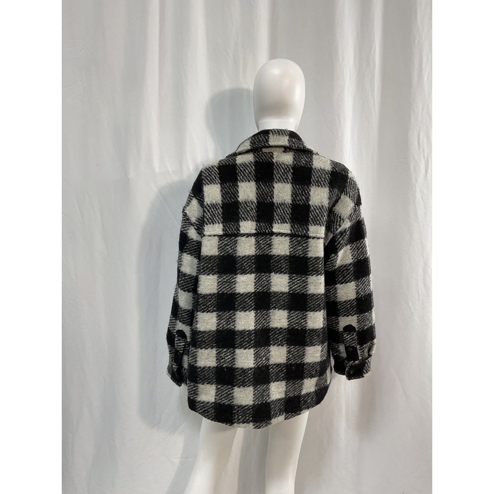 Allsaints 'Fenix' Black Wool Check Jacket Size 4