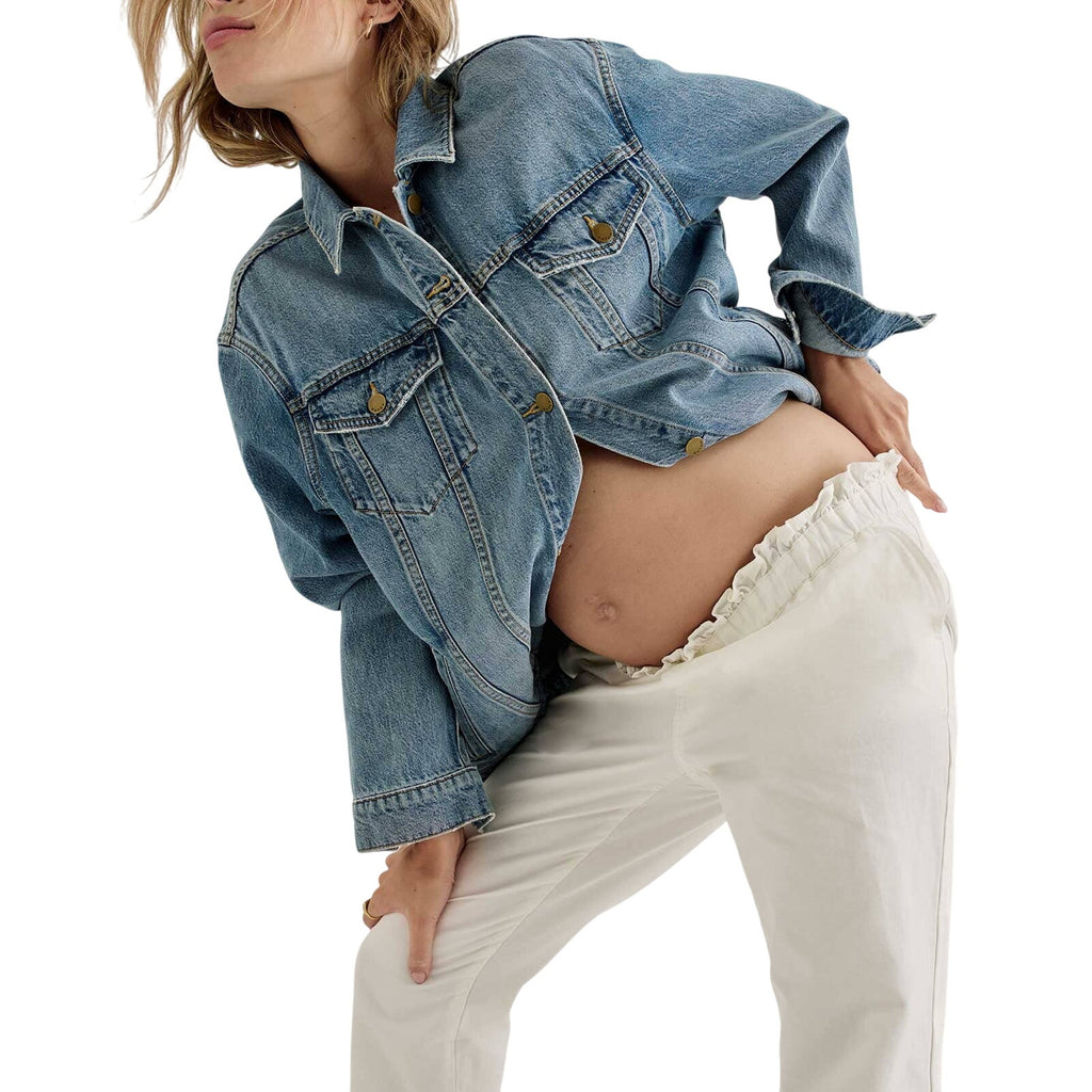 Hatch 'The Classic' Blue Cotton Maternity Denim Jean Jacket Size S