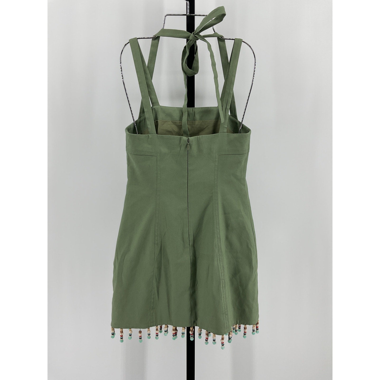 Jonathan Simkhai 'Lora' Green Linen Mini Dress Size 0