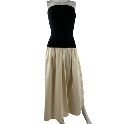 Line & Dot Two Tone Black And Taupe Tanner Combo Dress Size XS