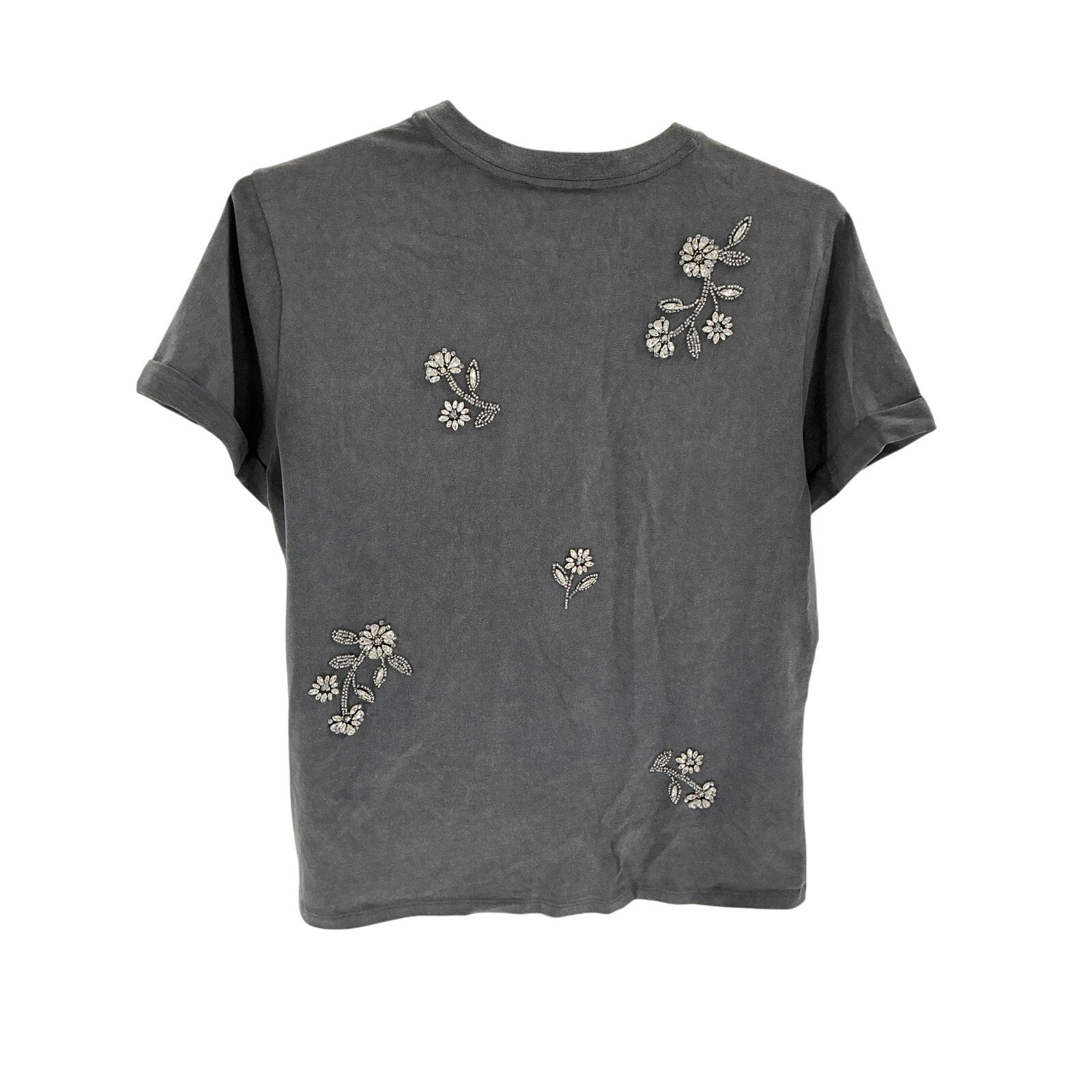 Cinq A Sept 'Diamond' Grey Cotton Vines Washed Bree Tee Size S