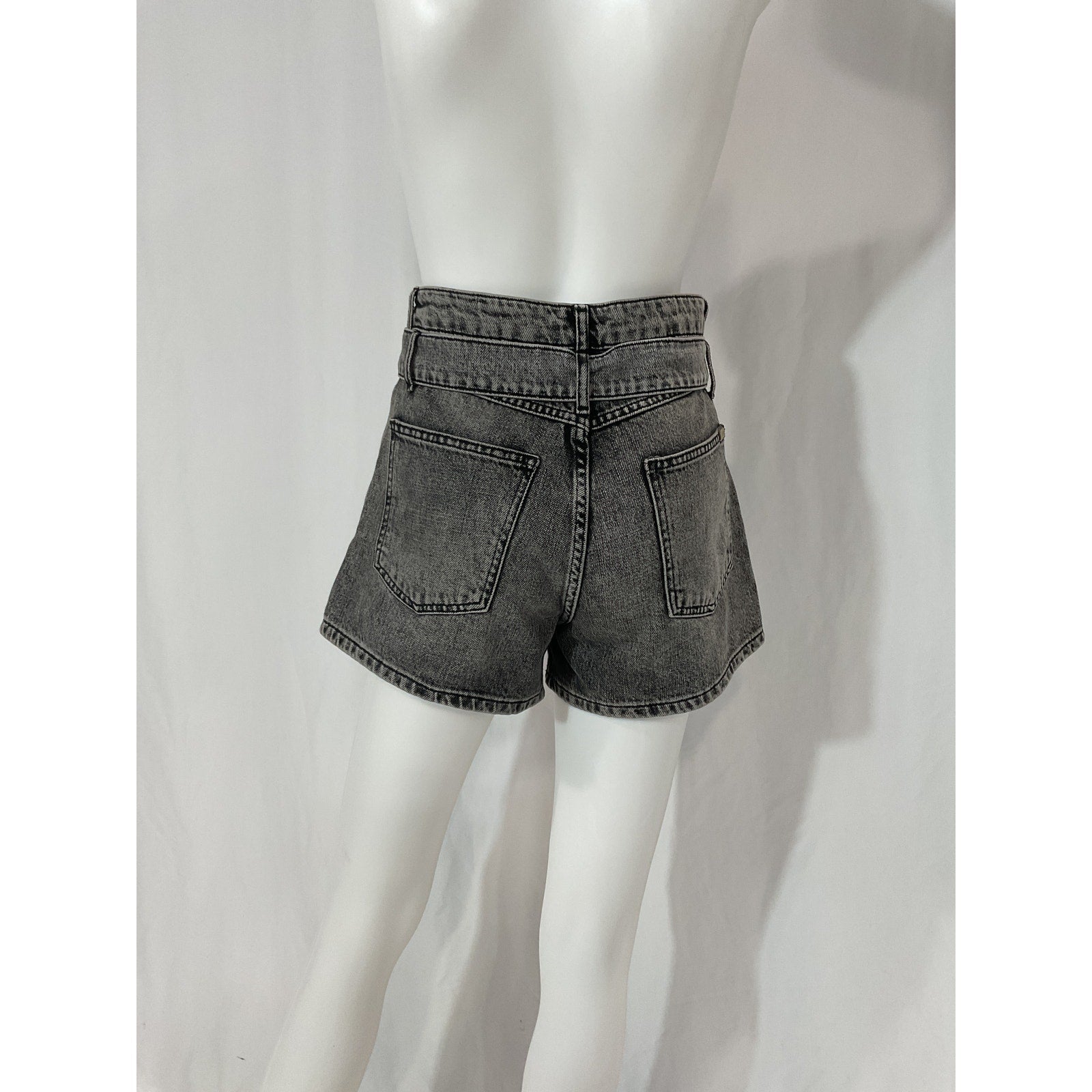 Marissa Webb 'Banks Paper Bag' Black Denim Boyfriend Short Size 24