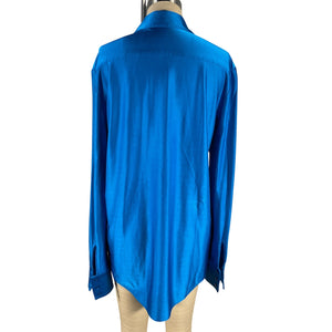 Alexandre Vauthier Silky Blue Capri Shirt Size 36 EU / US 4
