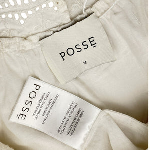 Posse Embroidered White Amelia Mini Dress Size M