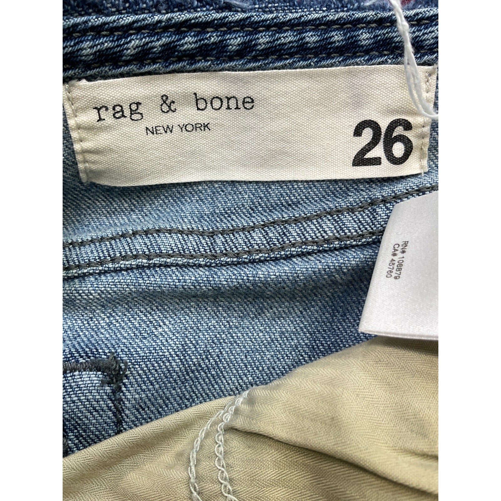 Rag & Bone 'Peyton' Blue Cotton Jean Size 26