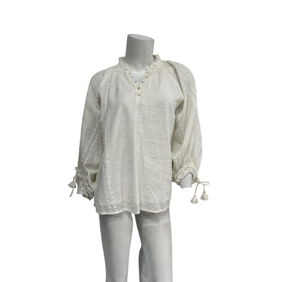 Cleobella 'Charlie' Ivory Cotton Blouse Size S