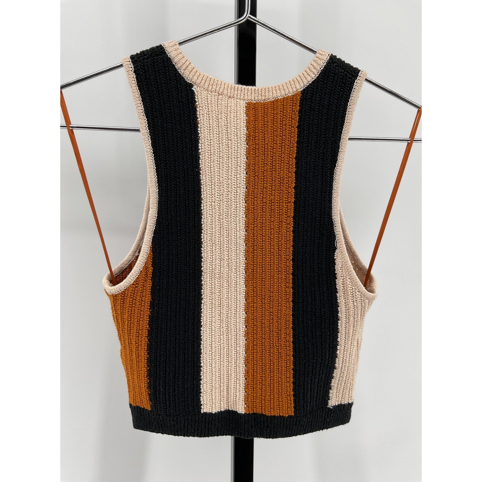 A.L.C. 'Marco' Black Cotton Striped Tank Top Size S