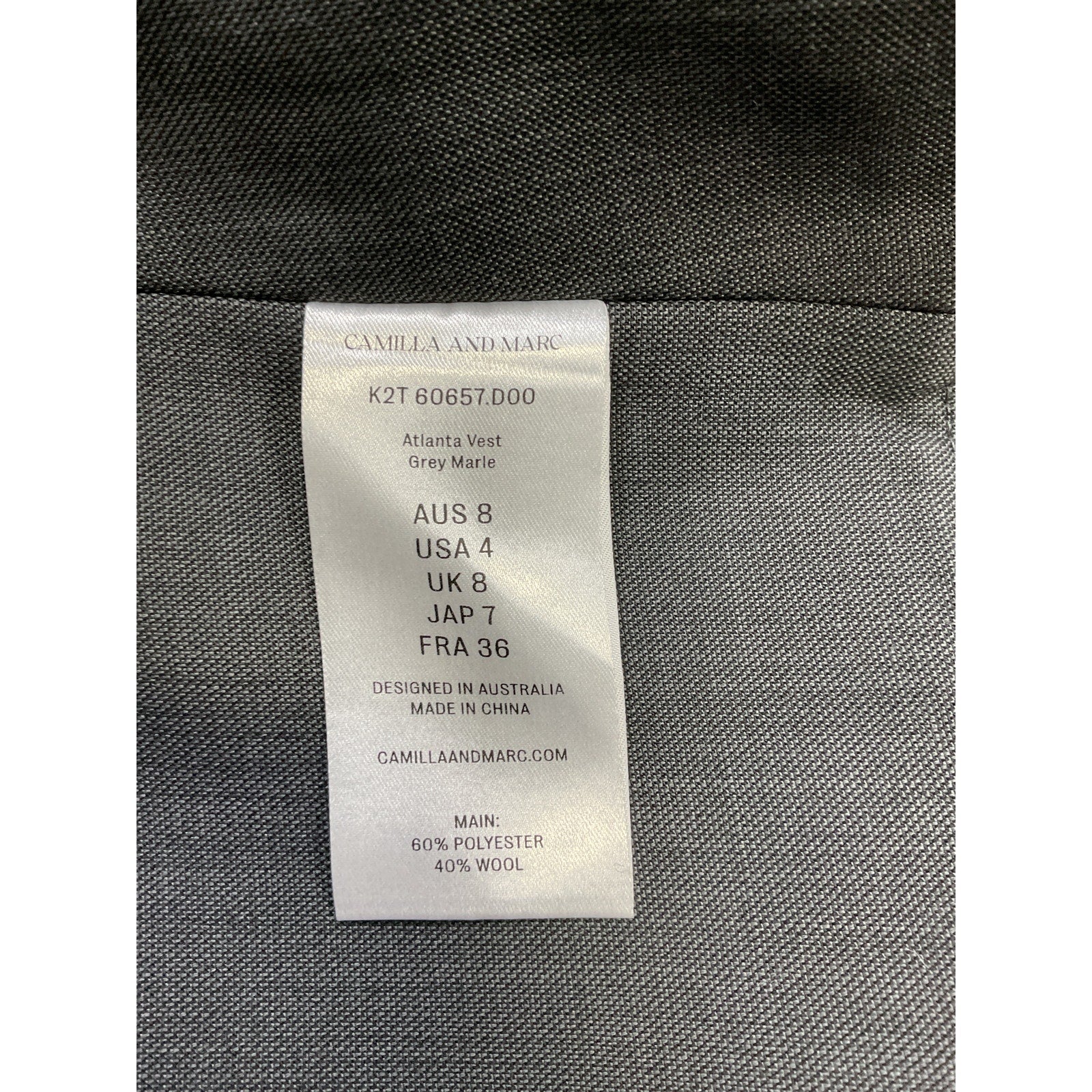 Camilla And Marc 'Atlanta' Black Vest Size S