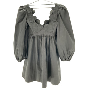 Farm Rio Romantic Black Heart Applique Mini Dress Size XS