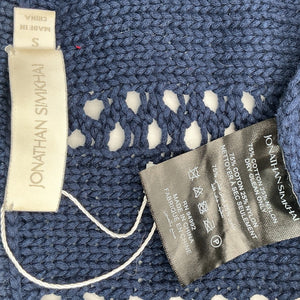 Simkhai Pointelle Blue Berenice Polo Sweater Size S