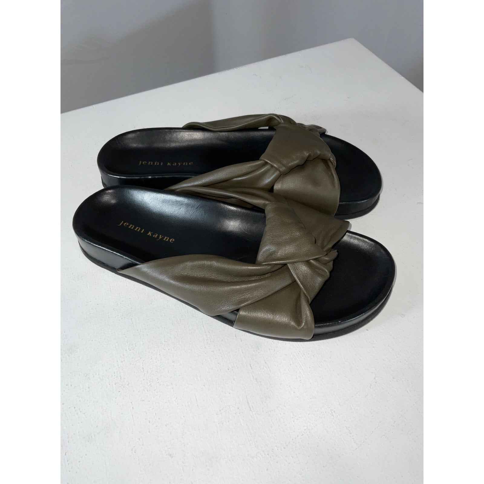 Jenni Kayne Brown Leather Knot Sandal Size 10