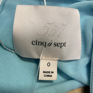 Cinq à Sept Draped Blue Odin Dress Size 0