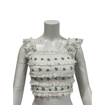 Loveshackfancy Smocked Icy Breeze Cordula Top Size L