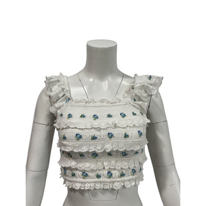 Loveshackfancy Smocked Icy Breeze Cordula Top Size L