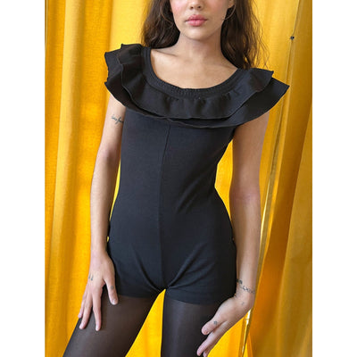 Lisa Says Gah 'Kitten Phoebe' Blue Ruffle Sleeve Off Shoulder Playsuit Size S