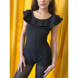 Lisa Says Gah 'Kitten Phoebe' Blue Ruffle Sleeve Off Shoulder Playsuit Size S