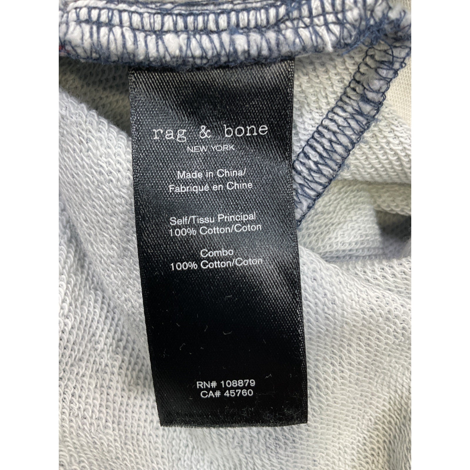 Rag & Bone 'Miramar' Blue Cotton Sweatpants Trompe L'Oeil Cotton Jogger Size XS