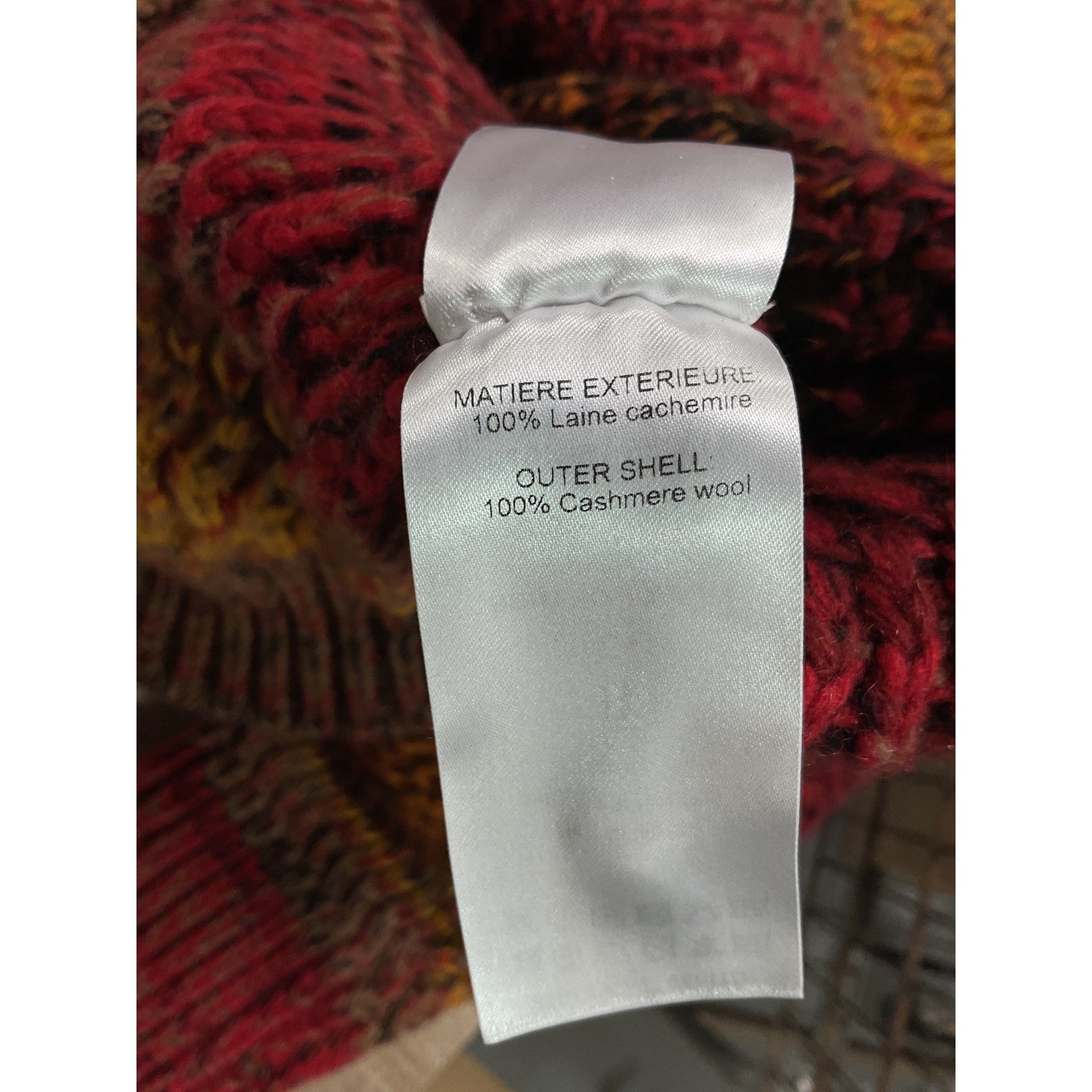 Chlo� 'Striped' Red Ribbed Cashmere Sweater Size XS