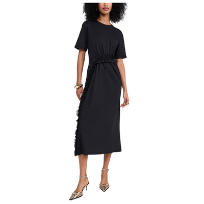 Ulla Johnson Ruched Black Lilia Dress Size M